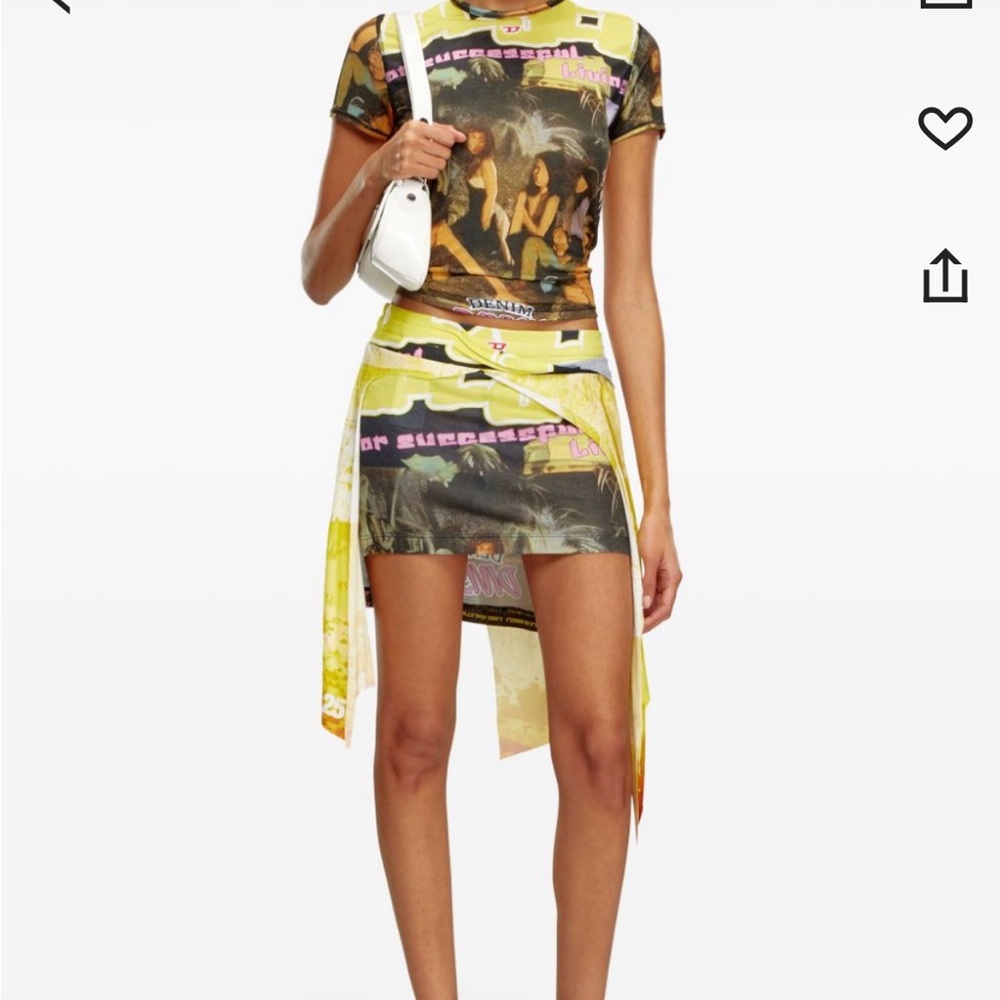 Diesel O-Malor-P1 graphic-print mini skirt n top